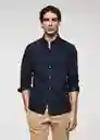 Camisa Lumiere Marino Talla L Hombre Mango