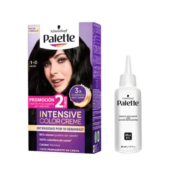 Tinte Palette Color Creme 1-0 Negro + Oxigenta Gratis