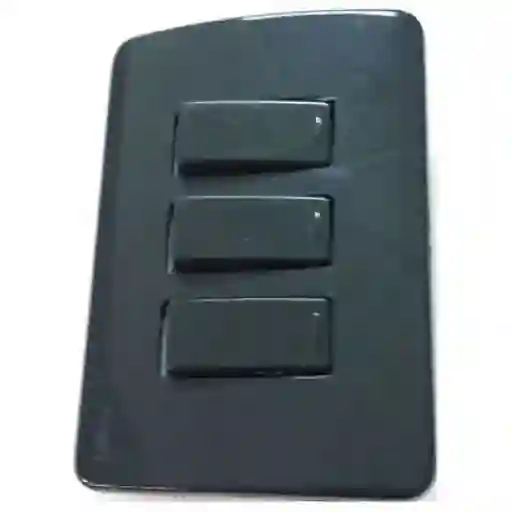 Ciles Interruptor Triple Ultra Básica Negro