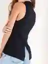 blusa tejido manga sisa negro puro ultra oscuro talla s mujer Naf-Naf