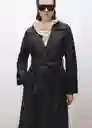 Abrigo Trench North Negro Talla XS Mujer Mango