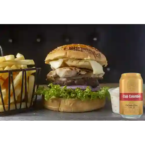 Combo Hamburguesa Mixta + Club col. Dorada Lta 330ml