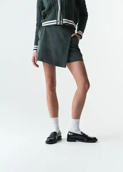 Falda Short Meli Mujer Verde Hidai Ultraoscuro Talla L 443G387 Naf Naf