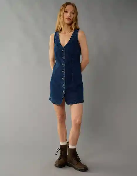 Vestido Mujer Azul Talla X-SMALL 8997936 American Eagle