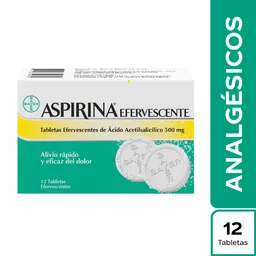 Aspirina Efervescente 500 mg Ácido Acetilsalicílico Caja x 12 tab
