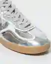 Tenis Cortos Silver Gris Plata Claro Talla 36 Chevignon