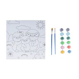 Miniso Kit de Pintura Con Colores y Pinceles Familia de Pingüino