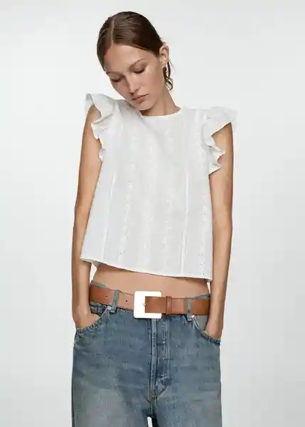 Top Slow Blanco Talla 18 Mujer Mango