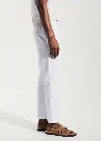 Pantalón Conca Blanco Talla 42 Hombre Mango