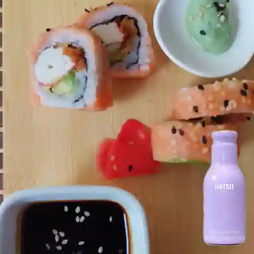 Combo Salmón Ebi Roll + Hatsu Morado 400 ml