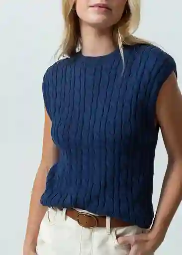 Chaleco Tejido Mujer Azul Anochecer Ultra Oscuro Talla S 582G011 Naf Naf