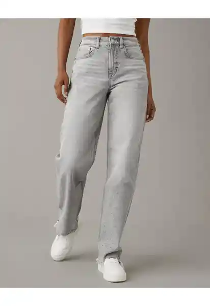 Jean Fashion Mujer Gris Talla 12 REGULAR American Eagle