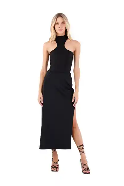 Falda Larga Sunlit Negro Talla M Mercedes Campuzano