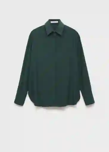 Camisa Lima Verde Talla M Mujer Mango