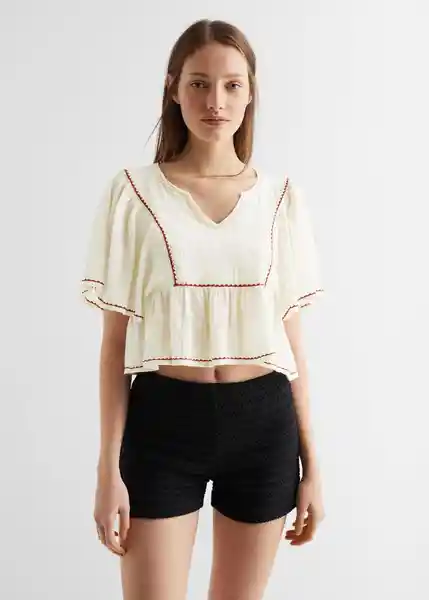 Blusa Chiapas Crudo Talla 22 Mango Girl Mango