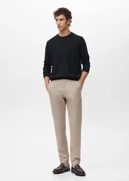 Pantalón Dublino Beige Talla 44 Hombre Mango