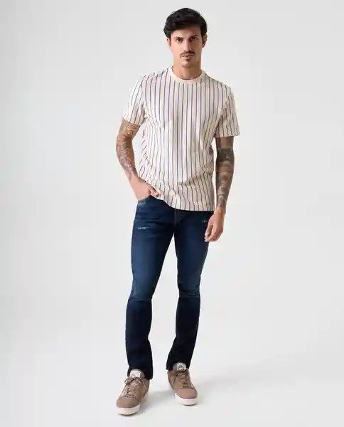 Camiseta Hombre Azul Talla M 842G022_AZU193964 Americanino