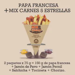 Papa francesa + mix carnes 5 estrellas