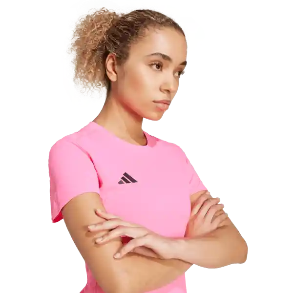 Adidas Camiseta Manga Corta Adizero e Correr Rosado Talla XS