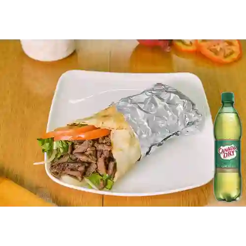 Combo Shawarma de Carne + Canada Dry Ginger Ale 400 ml