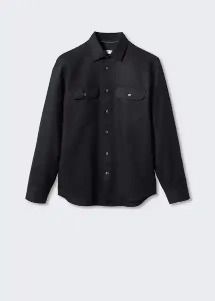 Camisa Umbria Negro Talla L Hombre Mango