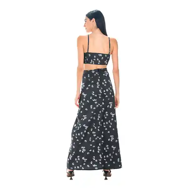 Vestido Ixora Estampado Liso Negro Talla S