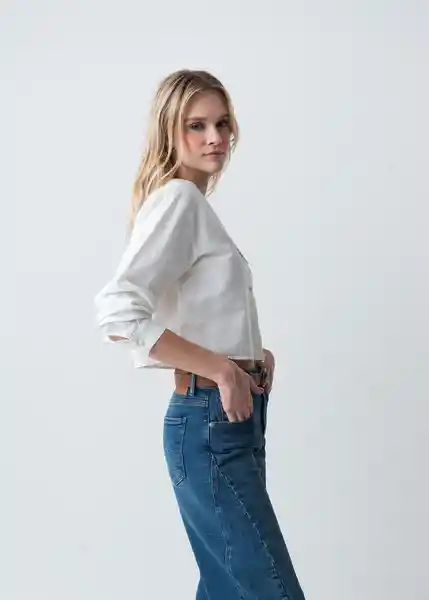 Camisa Yana Mujer Crudo Puro Claro Talla M 413G361 Naf Naf