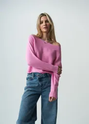 Saco Tejido Mujer Rosa Bonbon Claro Talla L 082G090 Naf Naf