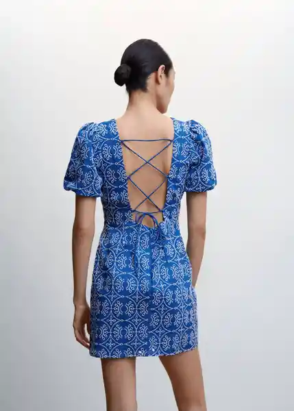 Vestido Zafi Azul Talla XL Mujer Mango