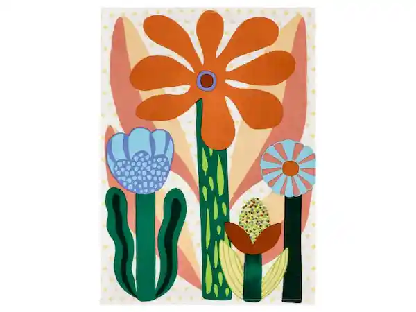 Paño Estampado Atemporal Flores Naranjas Casaideas