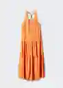 Vestido Sofia Naranja Talla 18 Mujer Mango