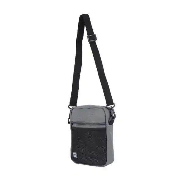 Bolso Crossbody Con Bolsa Frontal de Red Gris Miniso