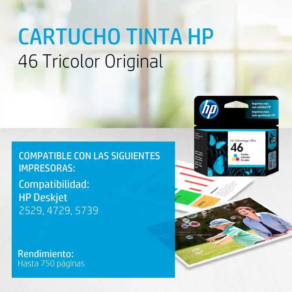 Cartucho De Tinta Hp 46 Tricolor Original (cz638al)
