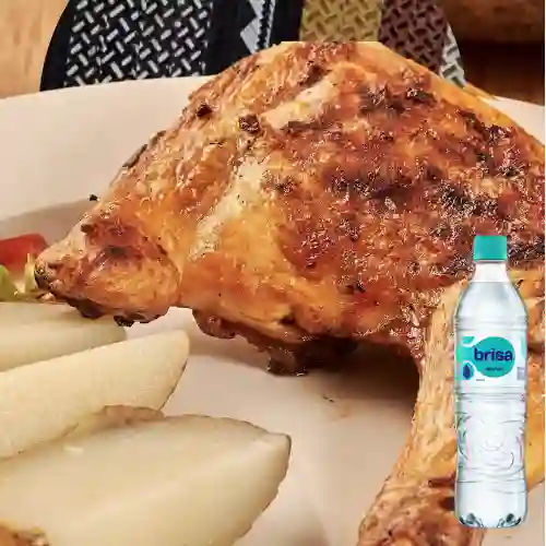 Combo 1/4 Pollo Muslo + Brisa Sin Gas 600ML