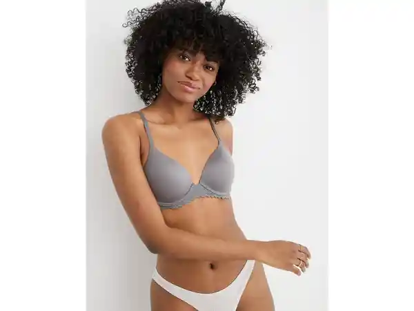 American Eagle Brasier Aerie Real Sunnie Flores Gris Cáscara 34D