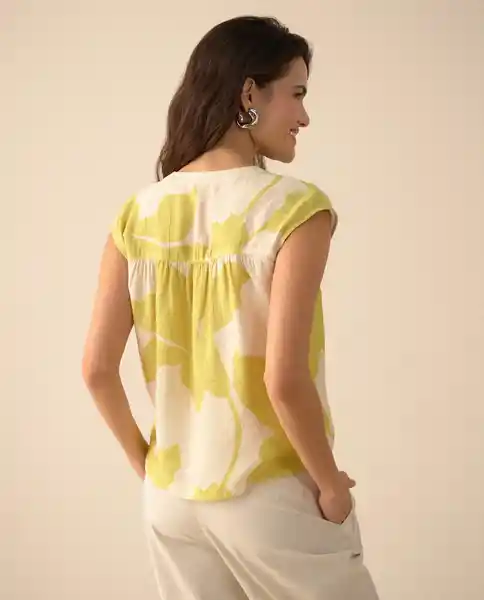 Camisa Amarillo Linaza Medio Talla XS 611G009 Esprit