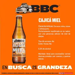 Cerveza Bbc Cajicá Miel - Botella 330 Ml X4