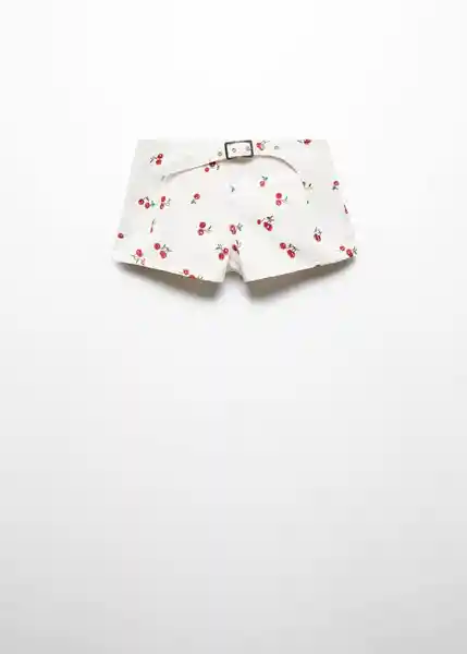 Short Cherry Blanco Talla 38 Mujer Mango