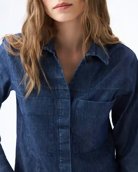  Camisa Mujer Azul Talla Xs 312E001 AMERICANINO 
