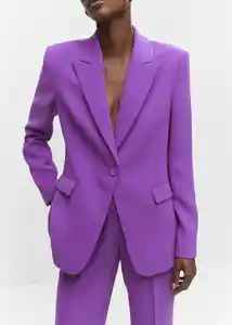 Blazer Americana Iguana Morado Talla S Mujer Mango