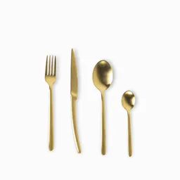 Set de Cubierto Line Dorado Mate Ambiente Gourmet