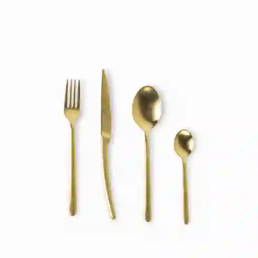 Set de Cubierto Line Dorado Mate Ambiente Gourmet
