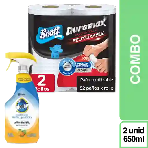 Combo Duramax Toalla de Cocina + Pledge Multisuperficies 650 mL