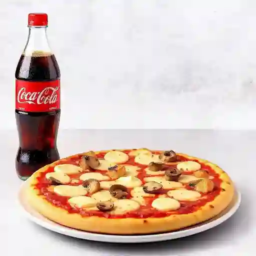 Combo pizza pollo champiñones + bebida