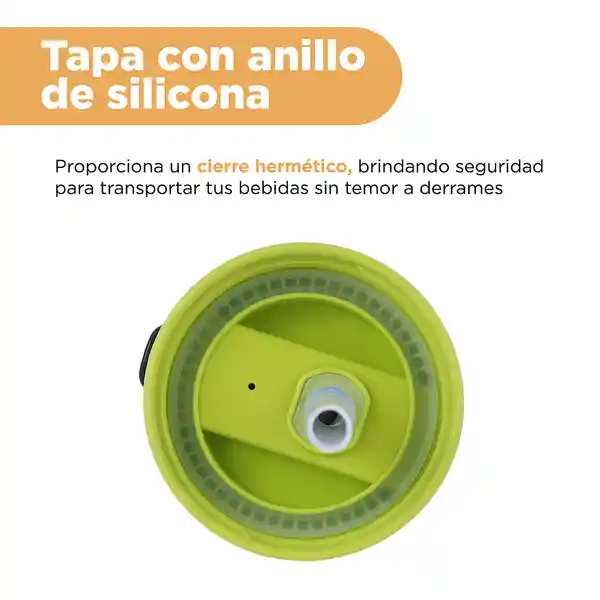 Vaso Plástico Con Tapa Abatible de Letter Negro 500 mL Miniso