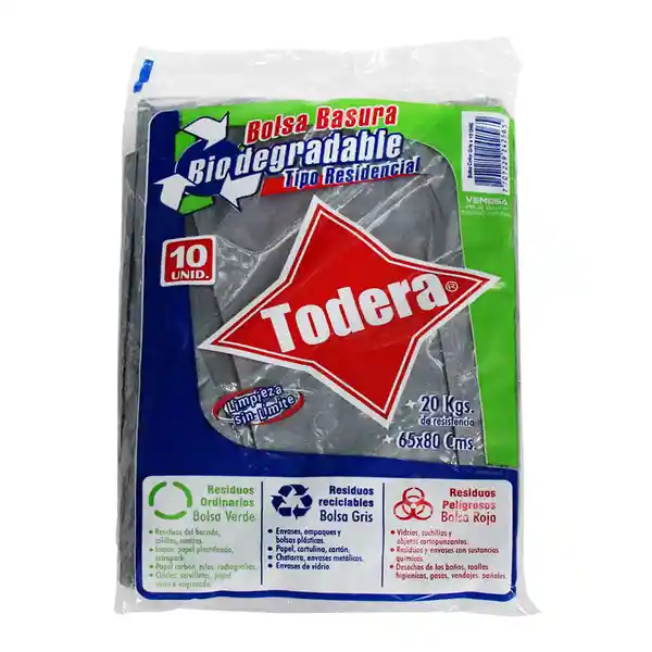 Bolsa Basura Bio Gris Todera