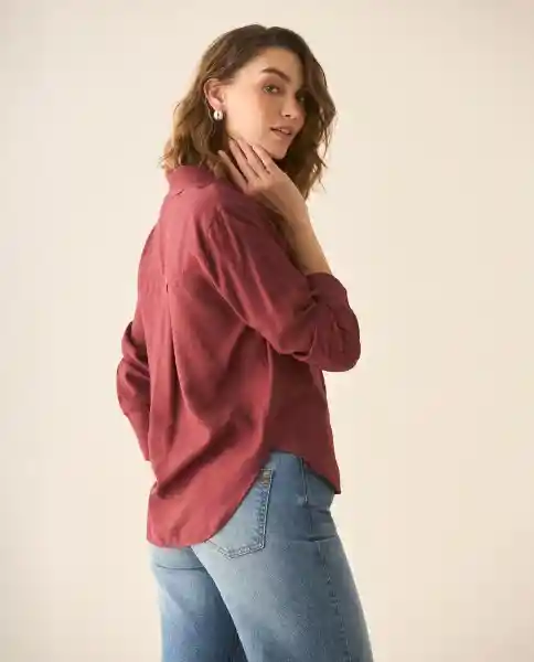 Camisa Rojo Sangría Oscuro Talla L 113G006 Esprit