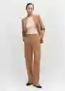 Pantalón Greta Camel Talla 52 Mujer Mango