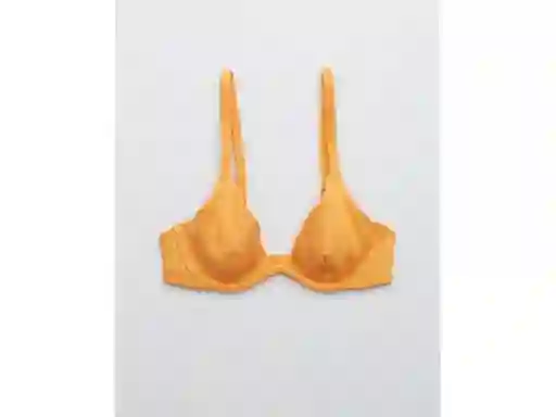 American Eagle Top Bikini Ribbed Shine Underwire Plunge 36 B