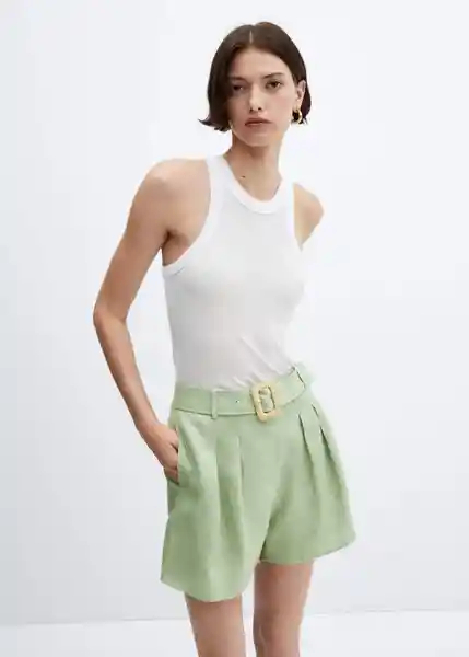 Short Mia-W Mujer Verde Pastel Talla XS Mango